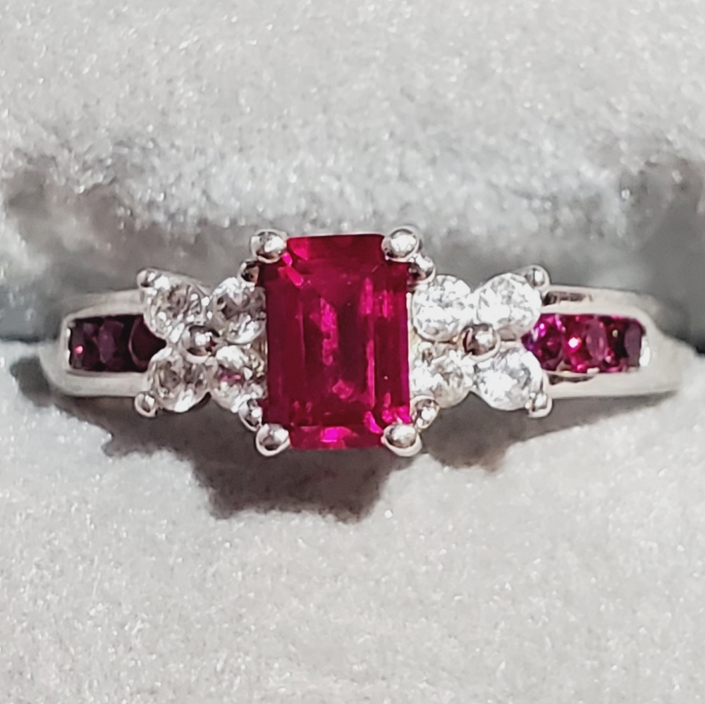 Pink & White Sapphire 925 Ring